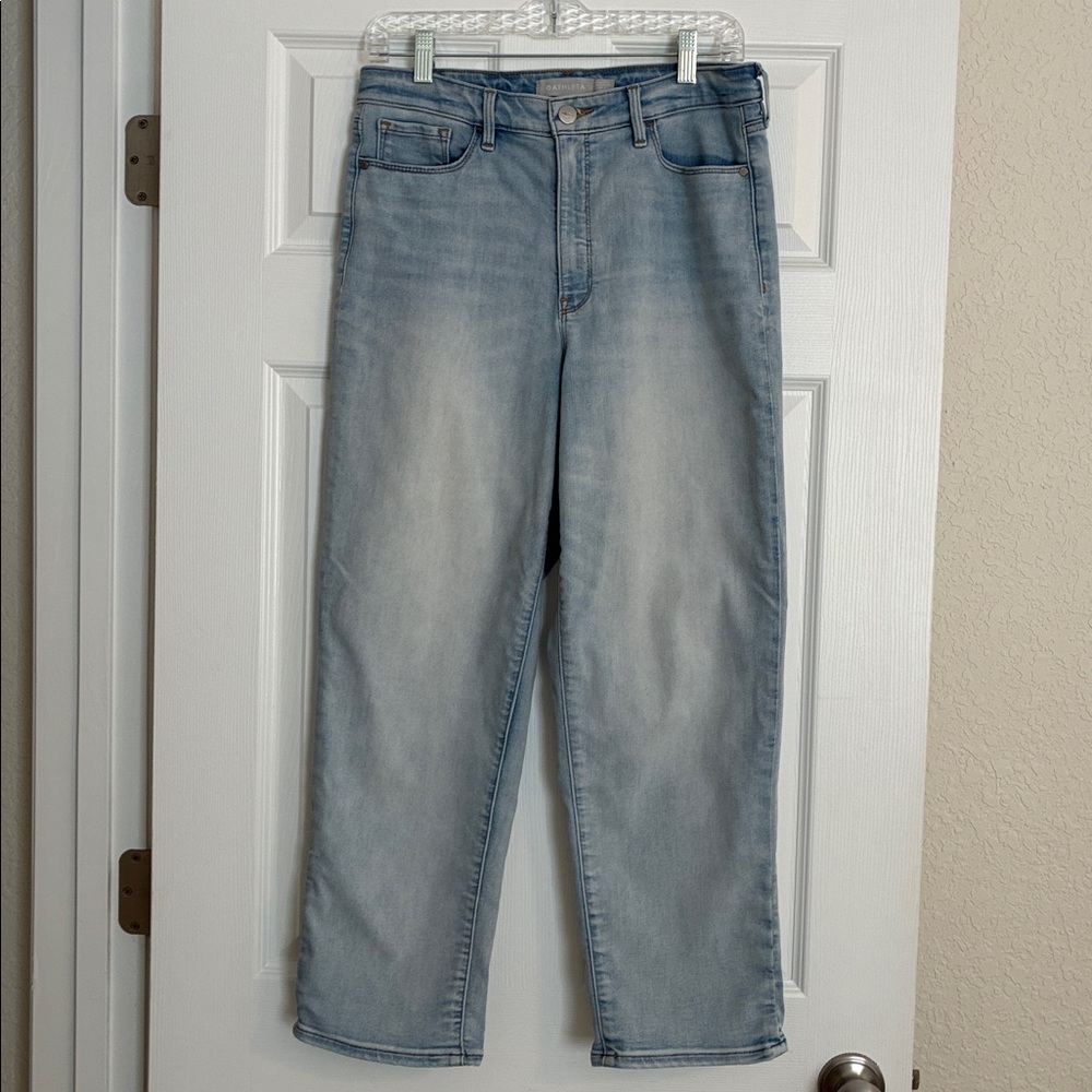 Athleta Women’s Straight Leg High Waist Light Wash Blue Jeans Size 10 - Picture 3 of 8